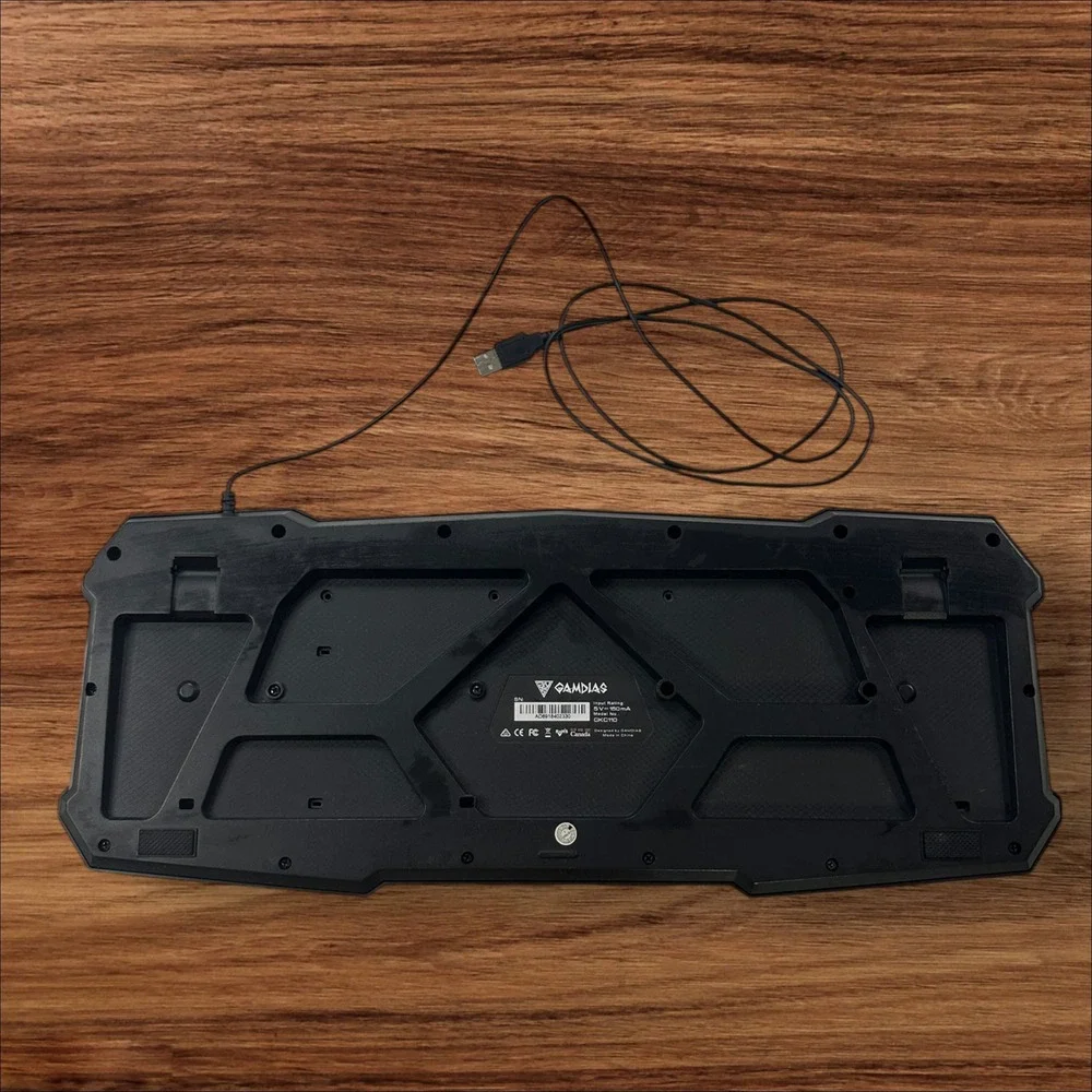 GAMDIAS ARES V2 Gaming Keyboard USB Wired Ergonomic Red‎ Accents PC Computer